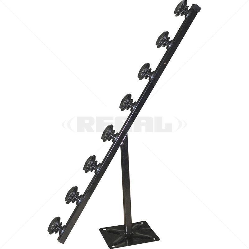 Fence Pole - 8Line TPole Black with Shield Insulator