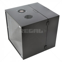 12U Swingframe Wallbox - 600mm Deep Incl Fan and 5-Way 3m Power Lead