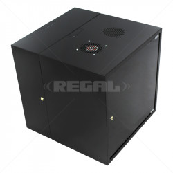 12U Swingframe Wallbox - 600mm Deep Incl Fan and 5-Way 3m Power Lead