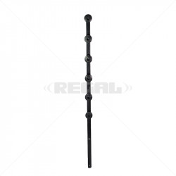 Fence Pole - 6Line Flat Bar Straight Black
