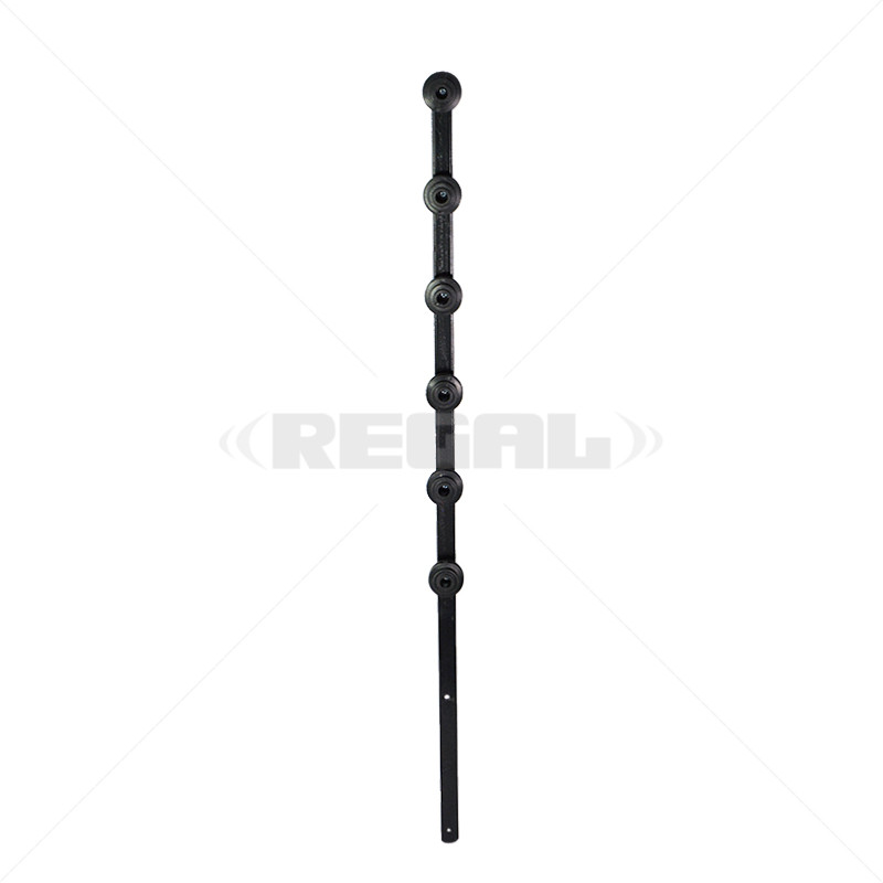 Fence Pole - 6Line Flat Bar Straight Black