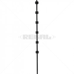 Fence Pole - 6Line Round Black