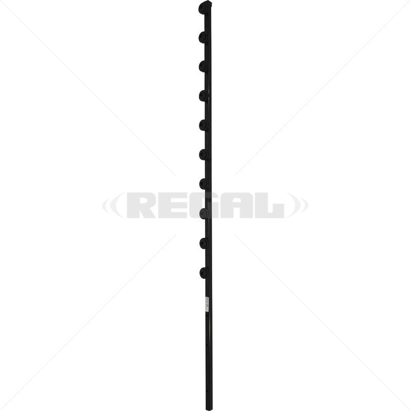 Fence Pole - 10Line Square Tube Straight Black