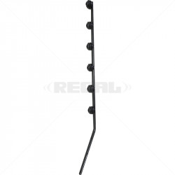 Fence Pole - 6Line Flat Bar Angle Black