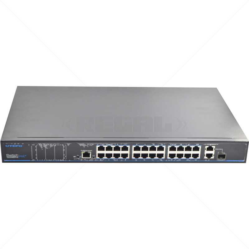 UTEPO 24 Port 10/100 PoE + 2 Gb TP + 1Gb SFP Combo Uplink Switch