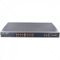 PLANET 16 Port Gigabit Managed PoE + 4 shared Gb TP/SFP Uplink Switch
