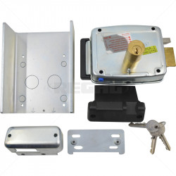 CISA Electric Rim Gate Lock Outward Open LHS with Push Button 12VAC
