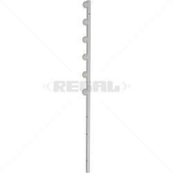Fence Pole - 6Line Square Tube Straight White