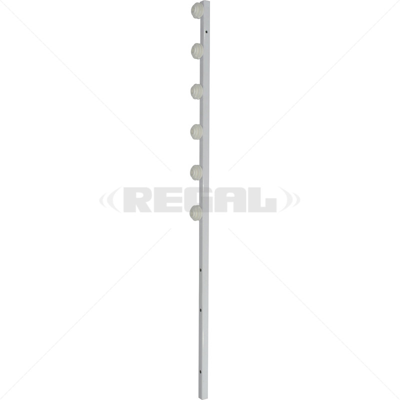 Fence Pole - 6Line Square Tube Straight White