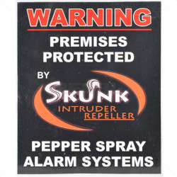 Pepper Gas Skunk Warning Sign 250 x 210 x 1mm