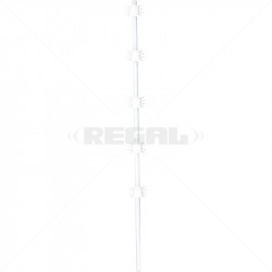 Fence Pole - 5Line Round White