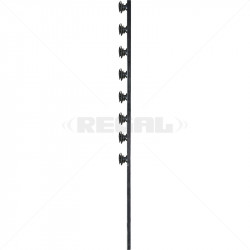 Fence Pole - 8Line Square Tube Straight Black Shield Insulator