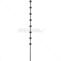 Fence Pole - 8Line Round Bar Black