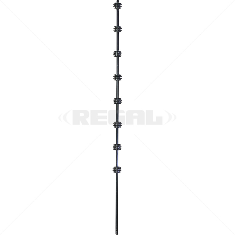 Fence Pole - 8Line Round Bar Black