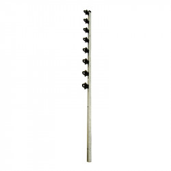 Fence Pole - 8Line Square Tube Jurassic Galvanised Straight Slotted WB
