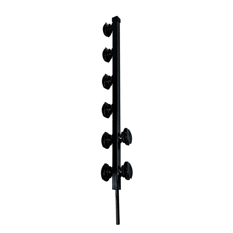 Fence Pole - 6Line Square Tube Galv PC Black+Pin Jurassic Black Bobbin